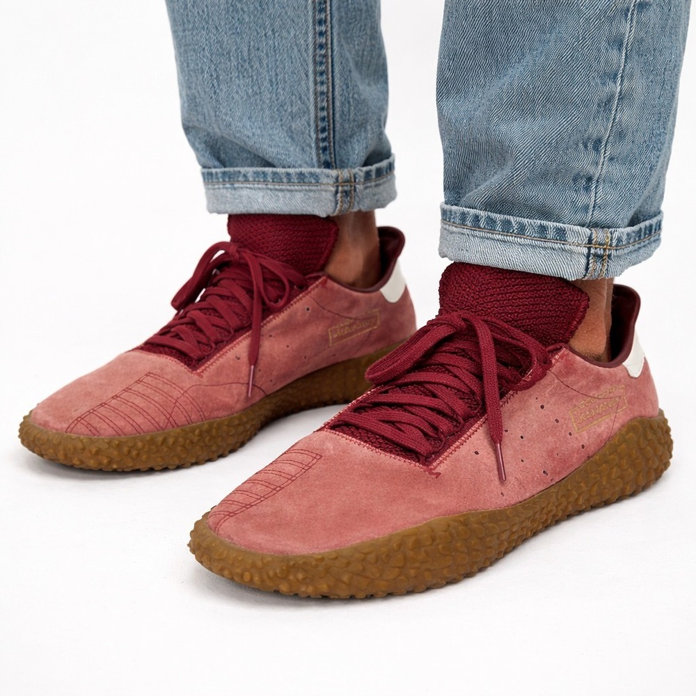 Adidas Originals Kamanda Sneakers Men's Size 11 Maroon Pink Suede Gum Sole Shoes